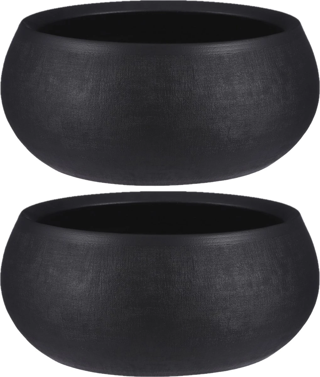 Mica Decorations Douro Ronde Schaal - H14 X Ø34cm - Terracotta - Zwart - Afbeelding 2