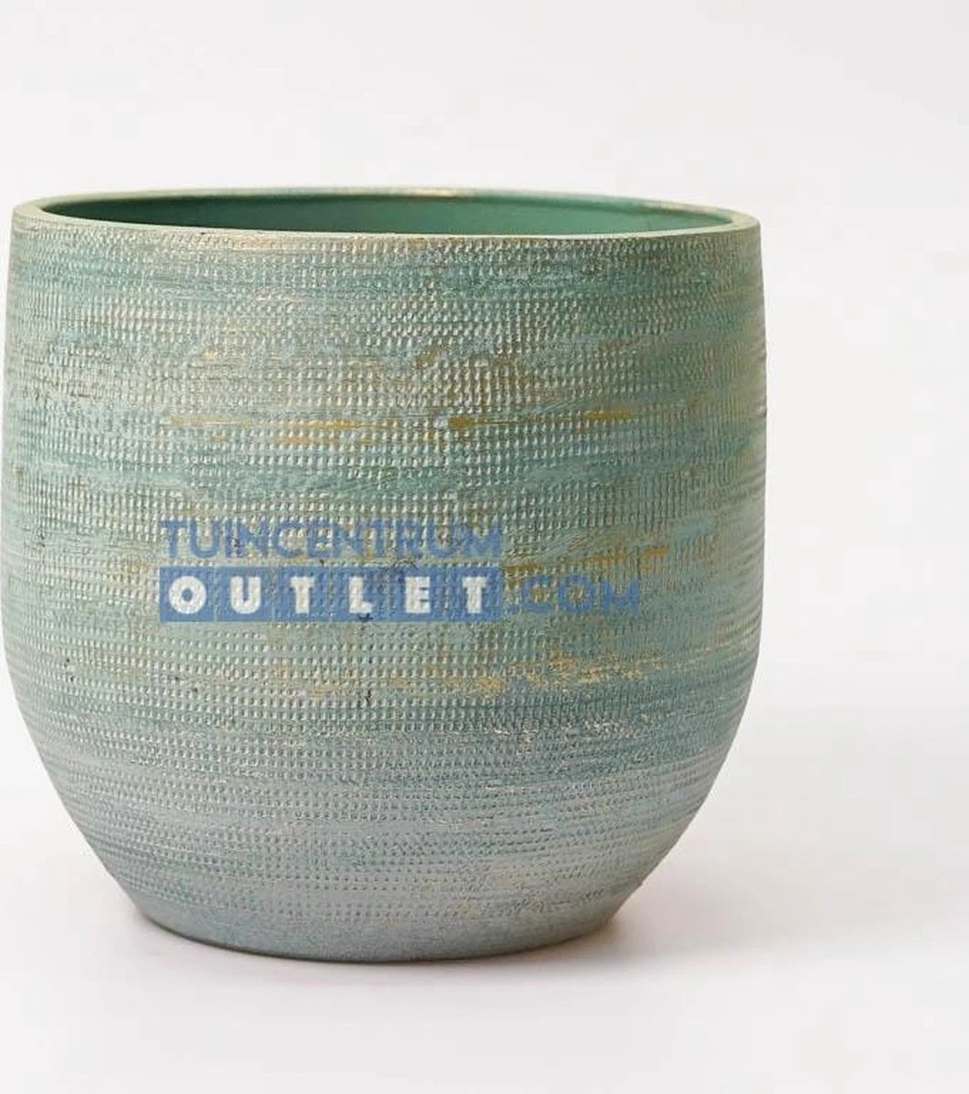 Tokio Bloempot Blauw Aqua D28 X H26 Cm - Nieuwe Collectie - Afbeelding 7