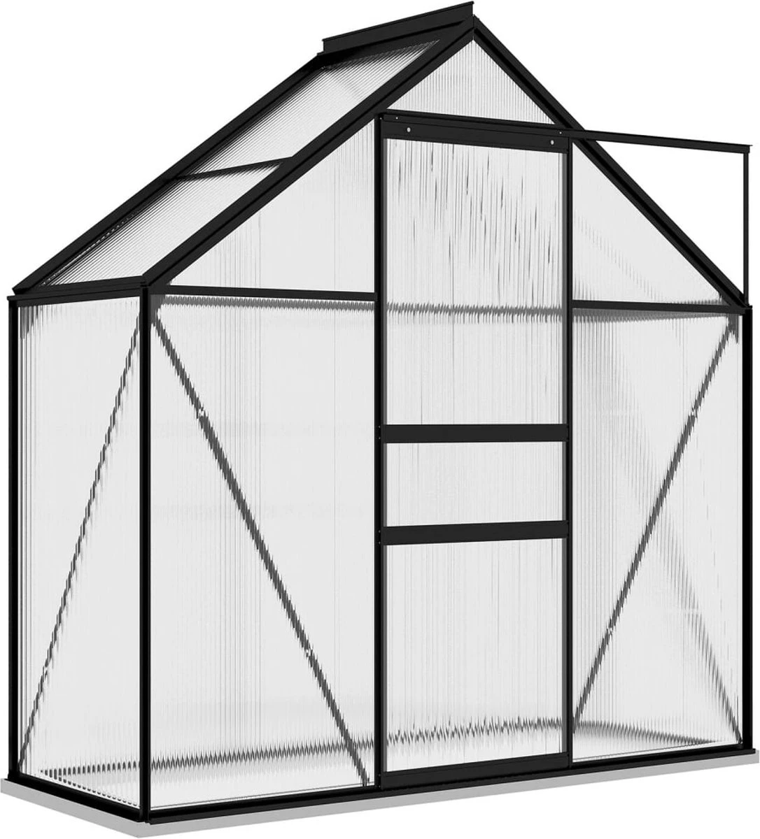VidaXL Broeikas 1,33 M² Aluminium Antracietkleurig - Afbeelding 5