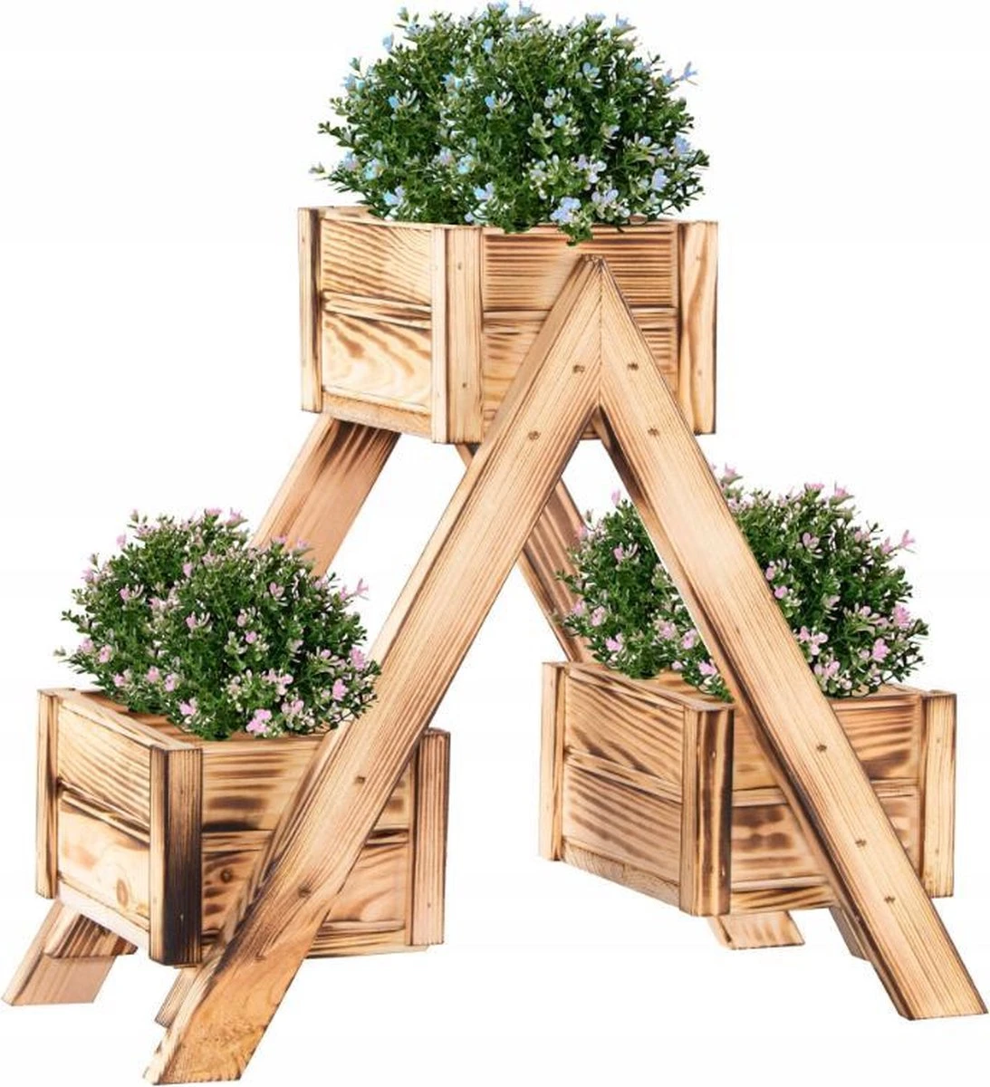 Merkloos Springos Bloembak | Bloembakken Voor Buiten | Plantenladder | 47 X 22 X 42 CM