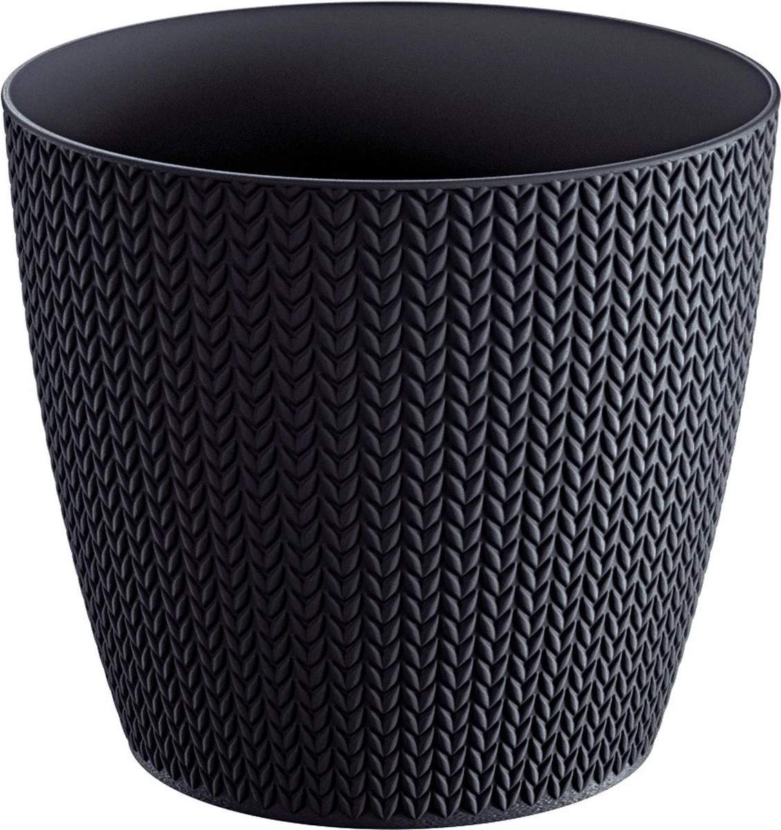 Prosperplast Set Van 2x Stuks Stijlvolle Plantenpotten/bloempotten Kunststof Dia 19 Cm En Hoogte 17 Cm In Het Antraciet Grijs Voor Binnen/buiten - Afbeelding 2