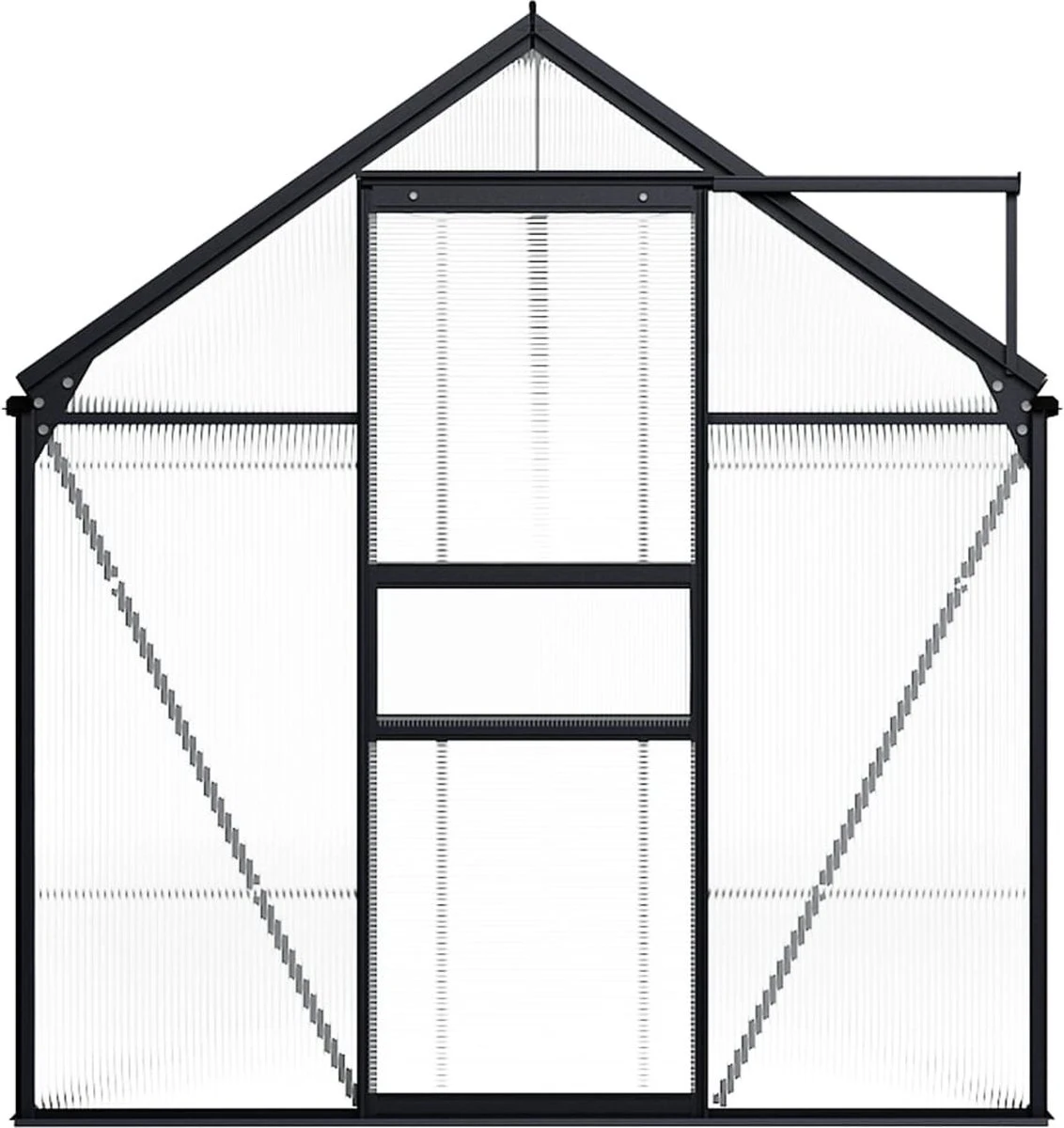 VidaXL Broeikas 1,33 M² Aluminium Antracietkleurig - Afbeelding 11