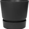 Elho Greenville Rond 40 - Grote Bloempot Voor Buiten - Gemaakt Van Gereycled Plastic - Ø 39.0 X H 36.8 Cm - Living Black