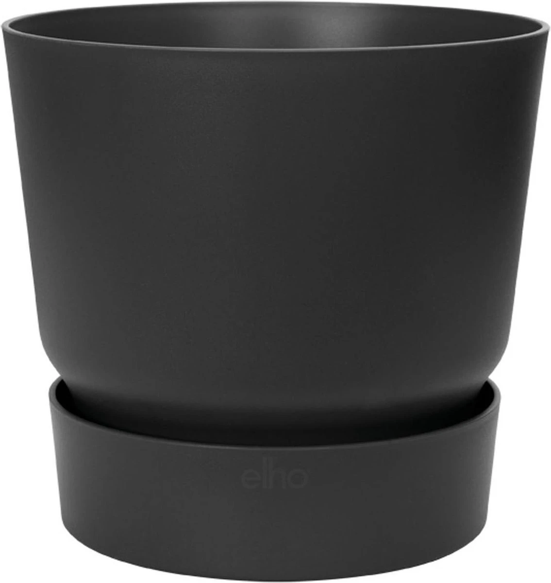 Elho Greenville Rond 40 - Grote Bloempot Voor Buiten - Gemaakt Van Gereycled Plastic - Ø 39.0 X H 36.8 Cm - Living Black