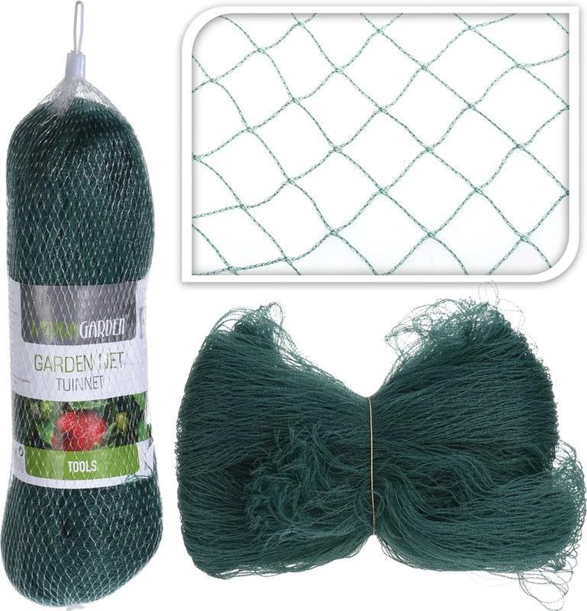 Merkloos Vogelnet Groen 4 X 5 Meter - Beschermnetten Voor De Tuin - Tuin/moestuin Artikelen