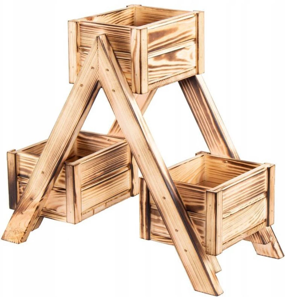 Merkloos Springos Bloembak | Bloembakken Voor Buiten | Plantenladder | 47 X 22 X 42 CM - Afbeelding 2