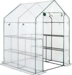 Gardebruk Kweekkas 2m² - 8 Legplanken & 4 Ramen - 195x143x143 Cm