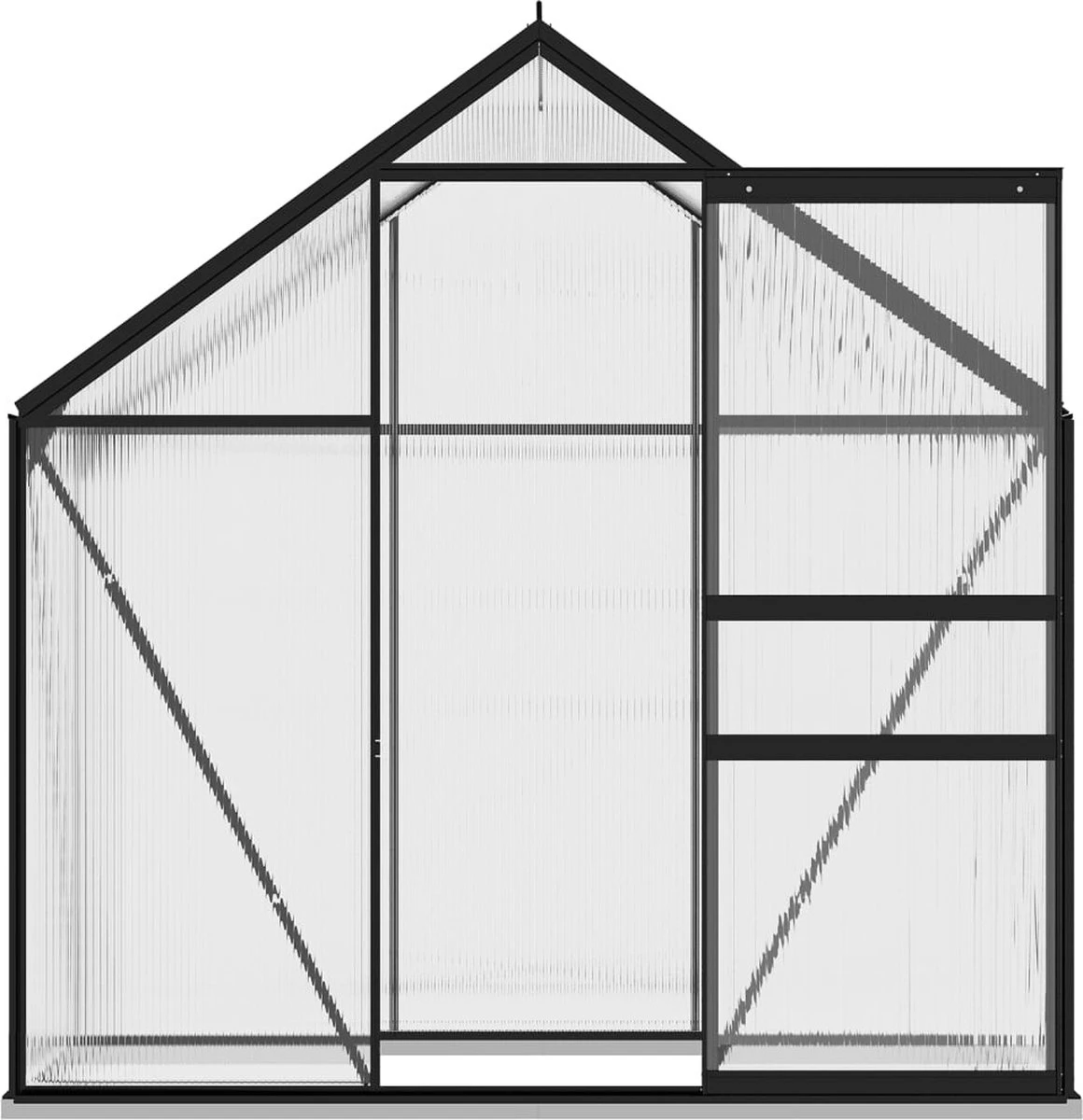 VidaXL Broeikas 1,33 M² Aluminium Antracietkleurig - Afbeelding 6