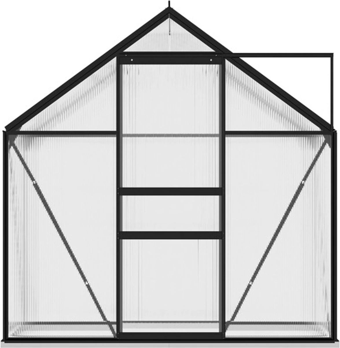 VidaXL Broeikas 1,33 M² Aluminium Antracietkleurig - Afbeelding 8