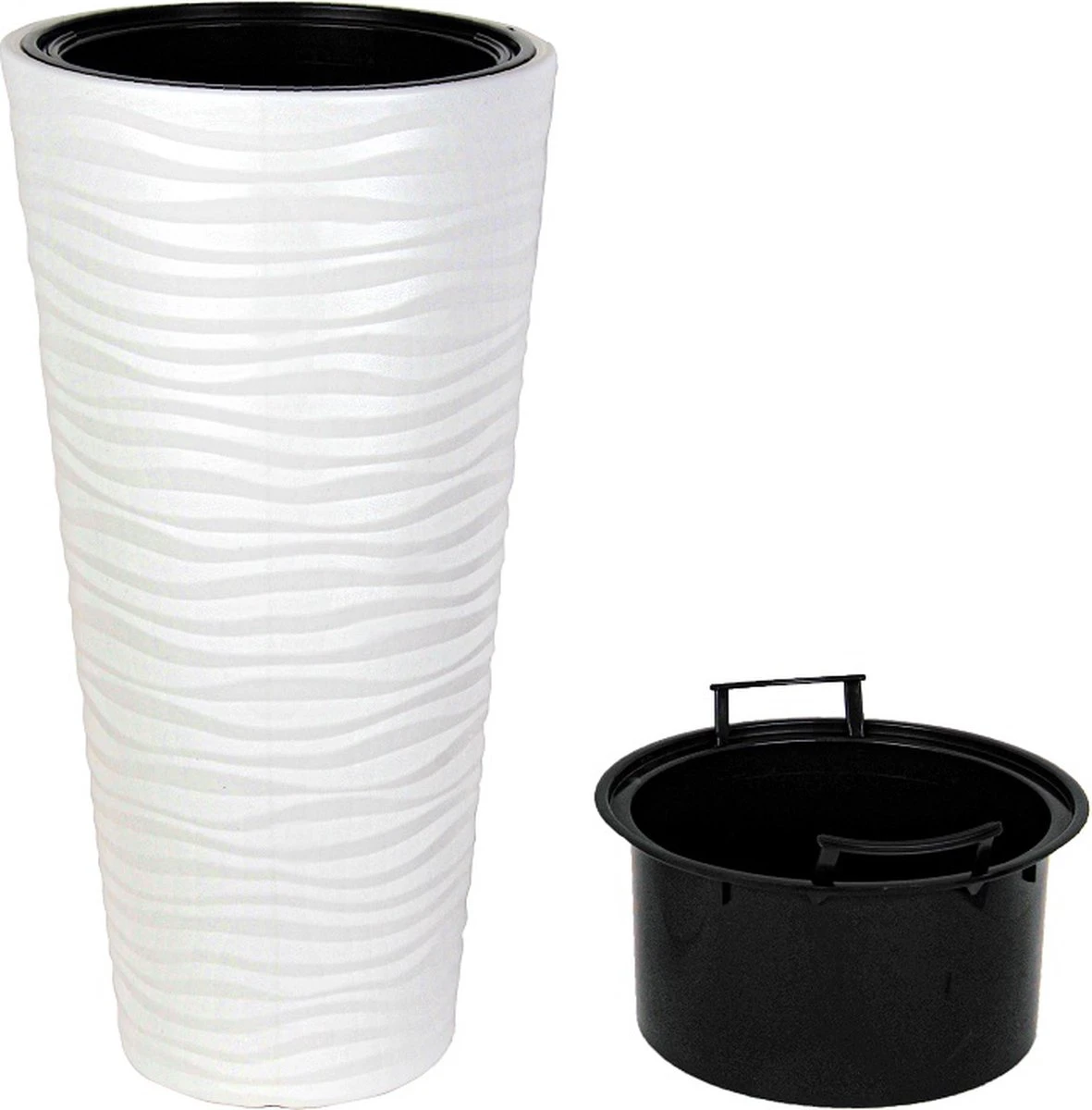 Lange Bloempot L Vaas Wit 80cm Plantenbak Voor Aan Deur Binnen Buiten - Afbeelding 2