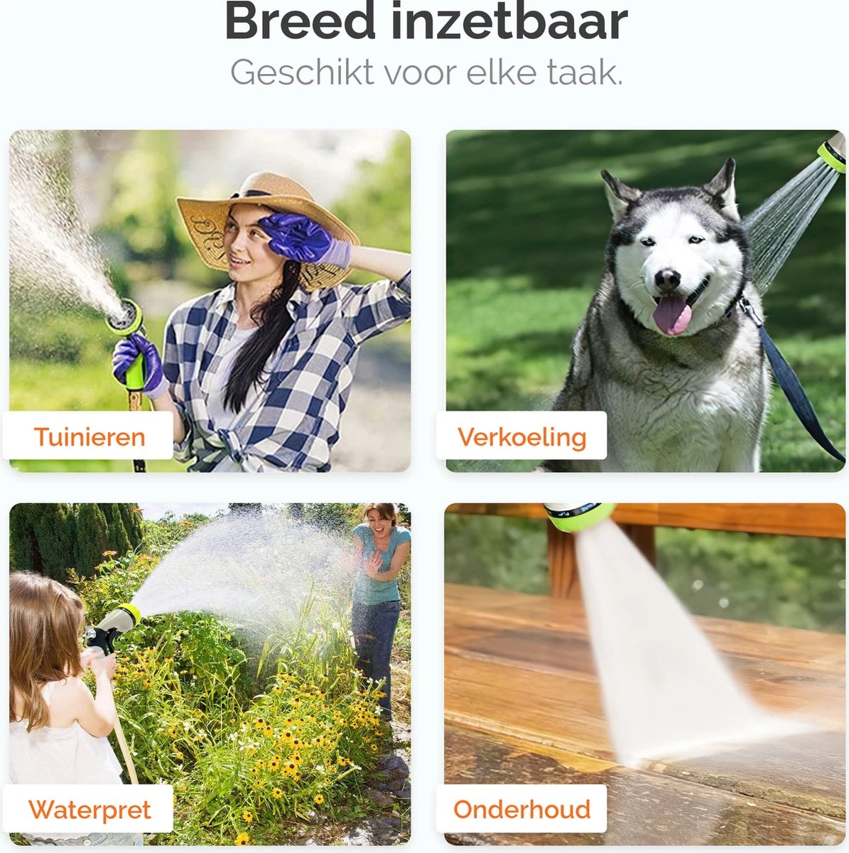 Goliving Tuinslang Flexibel - 30 Meter - Uitrekbare Tuinslang Sproeier - Tuinsproeier - Zwart - Acht Standen - Met Opbergtas - Afbeelding 6