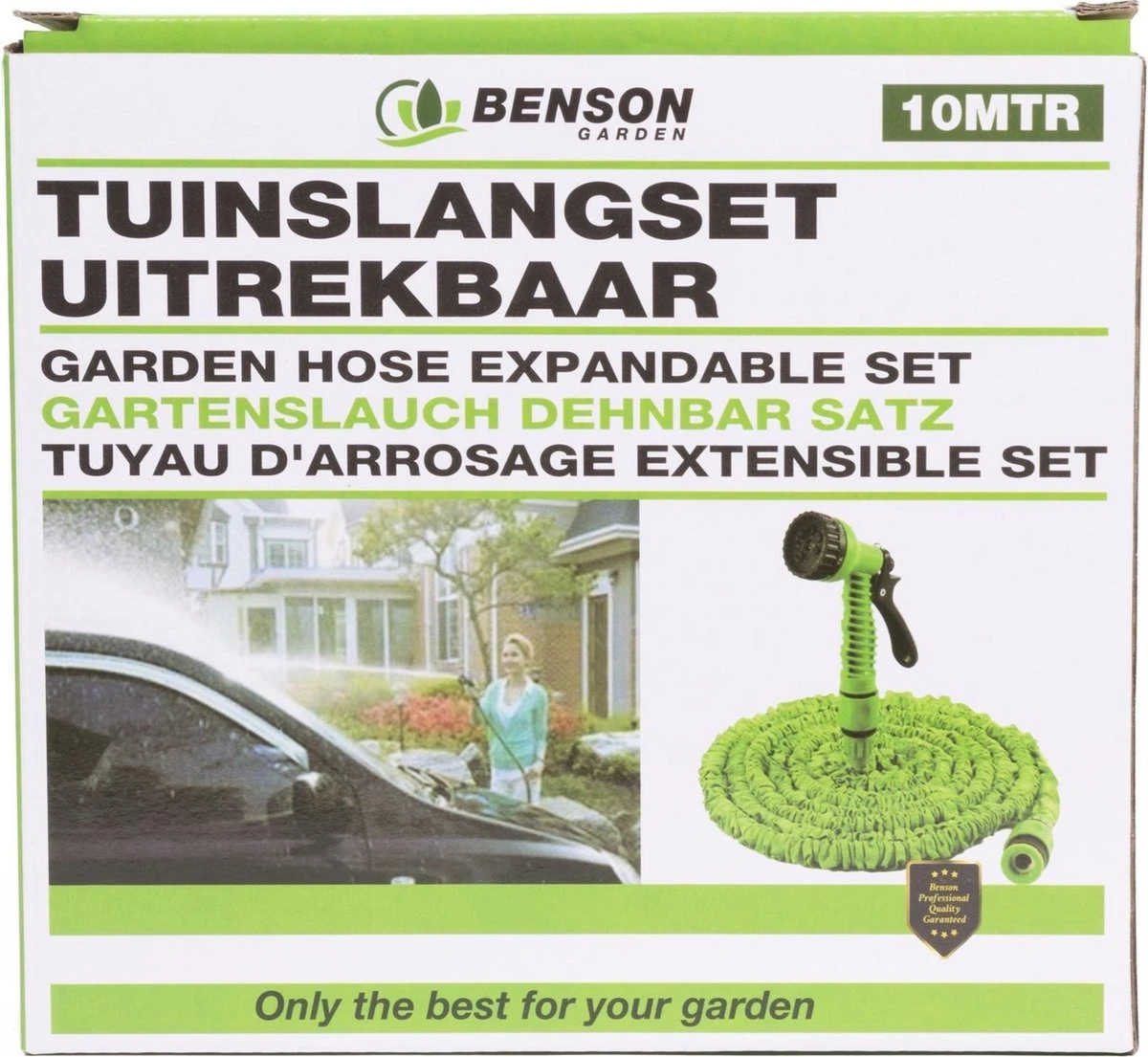 Benson - Tuinslang - Fexibel - 10 Meter - Tuinslang Met Koppeling - Spuitpistool - Groen - Afbeelding 5