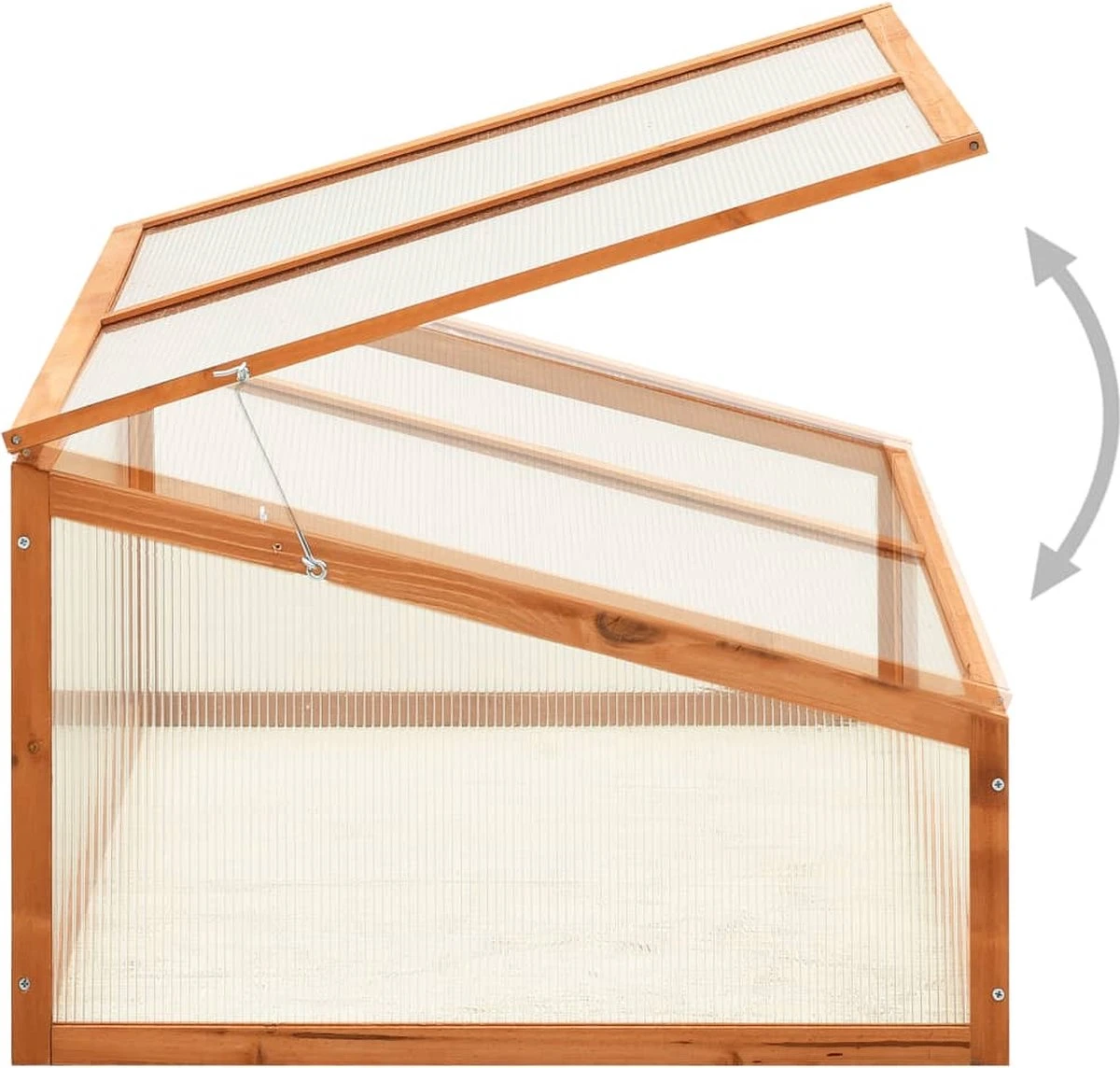 VidaXL Broeikas 100x65x40 Cm Vurenhout - Afbeelding 7