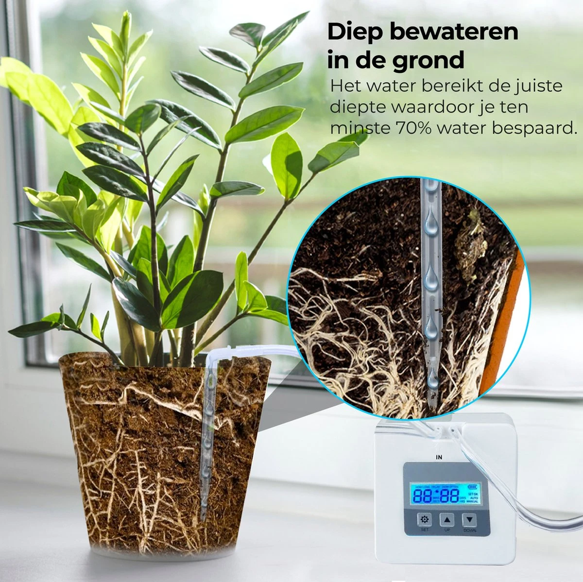 Automatisch Bewateringssysteem Voor Kamerplanten Met Pomp – Waterdruppelaar – Watergeefsysteem– Planten Watergever - Afbeelding 6