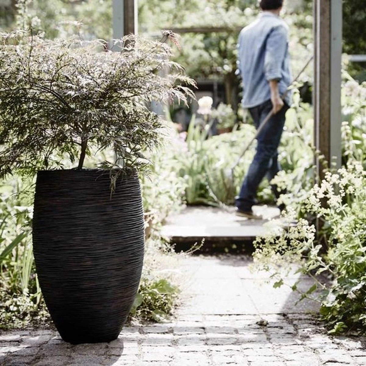 Capi Europe - Vaas Elegant Deluxe Rib NL - 40x60 - Zwart - Voor Binnen En Buiten - KBLR1131 - Afbeelding 15