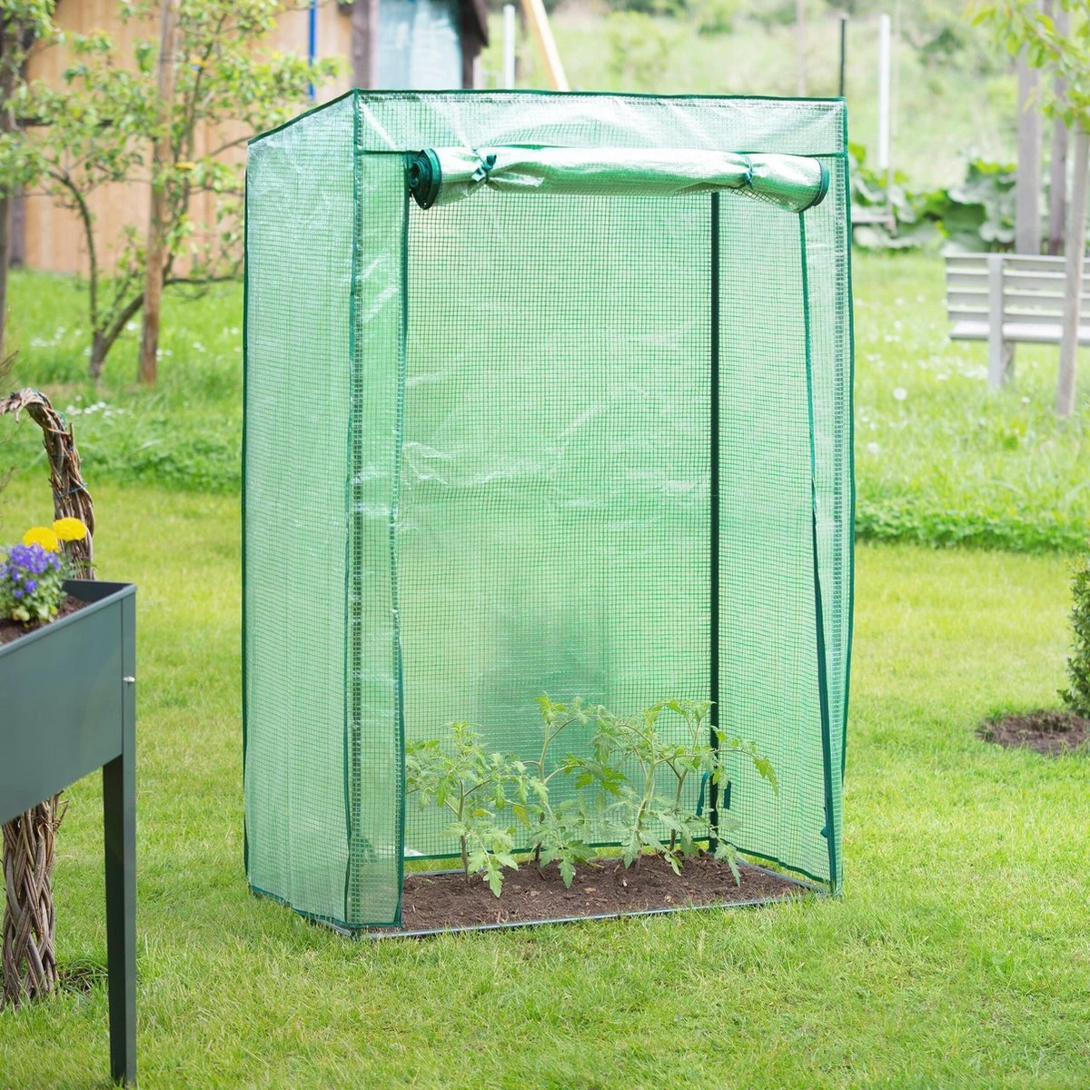 Relaxdays Tomatenkas 150x100x50 Cm - Tuinkas Tomaten - Foliekas - Serre - Kweekkas - PVC - Afbeelding 7