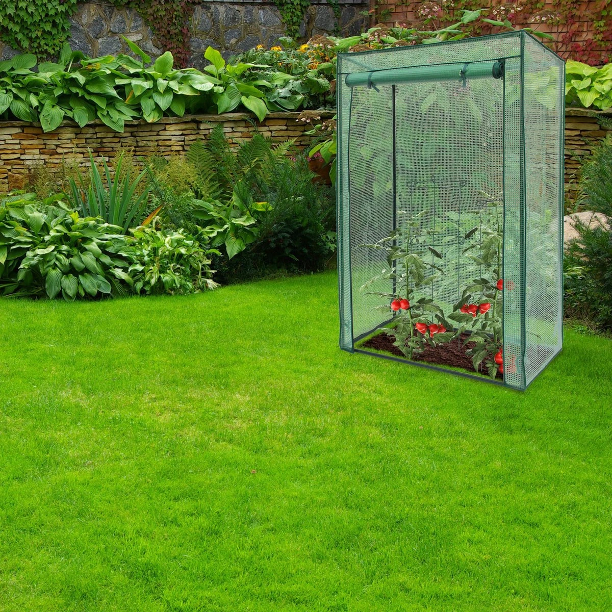 Relaxdays Kweekkas Tomaten - Folie Tuinkas - Tomatenhuis - Foliekas - Broeikas Kunststof - PE - Afbeelding 9