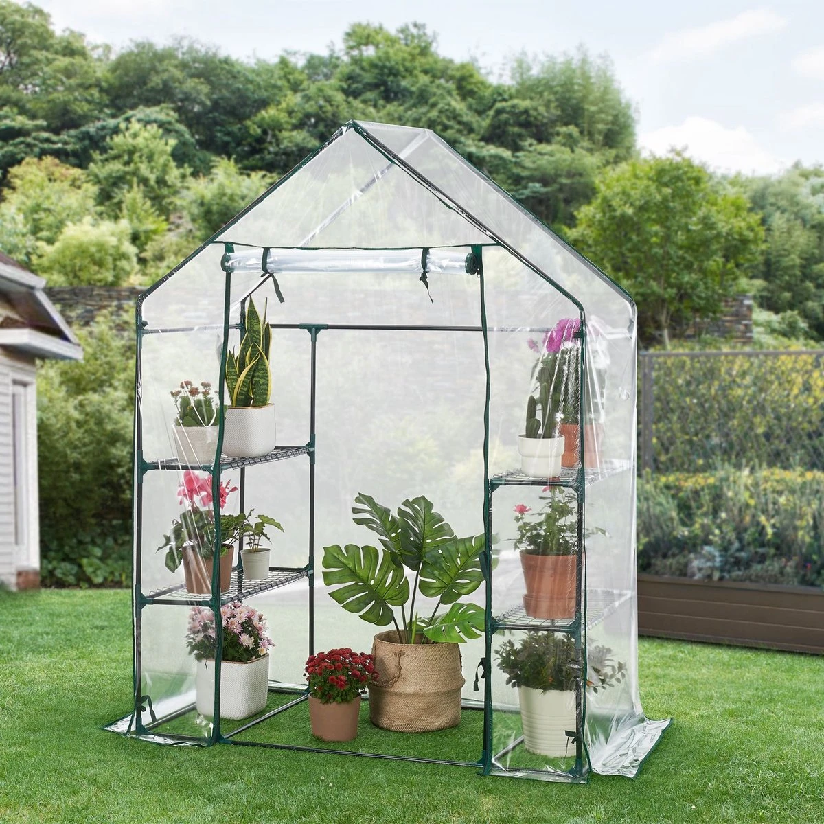 Broeikas / Tuinkas - 147 X 195 X 73 Cm - PVC Folie - Afbeelding 5