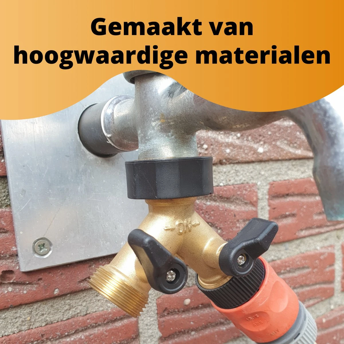 Horvitus Waterverdeler 2 Weg - Y Stuk Kraan Splitter - Voor Europese Kranen - Messing - Afbeelding 7