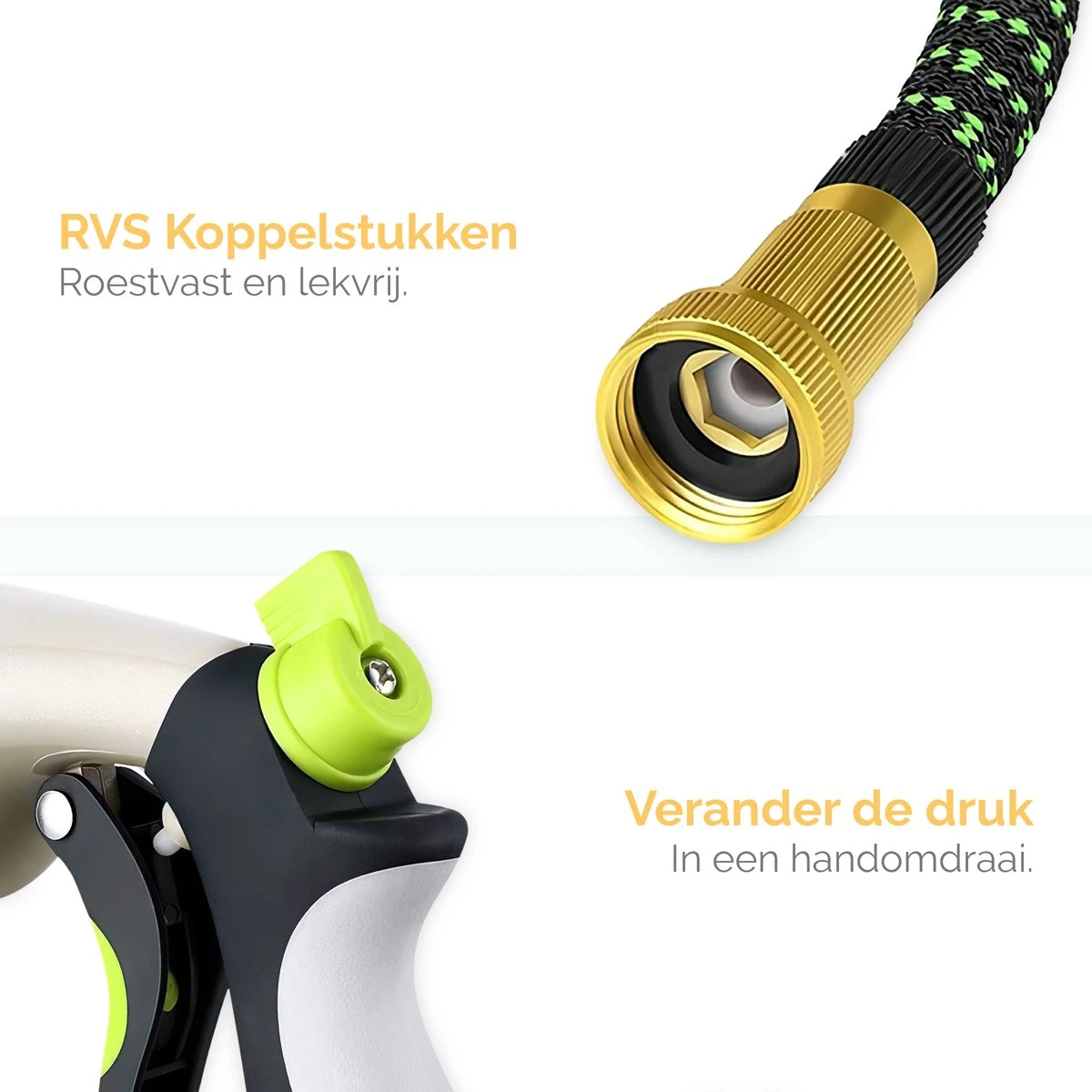 Goliving Tuinslang Flexibel - 30 Meter - Uitrekbare Tuinslang Sproeier - Tuinsproeier - Zwart - Acht Standen - Met Opbergtas - Afbeelding 3