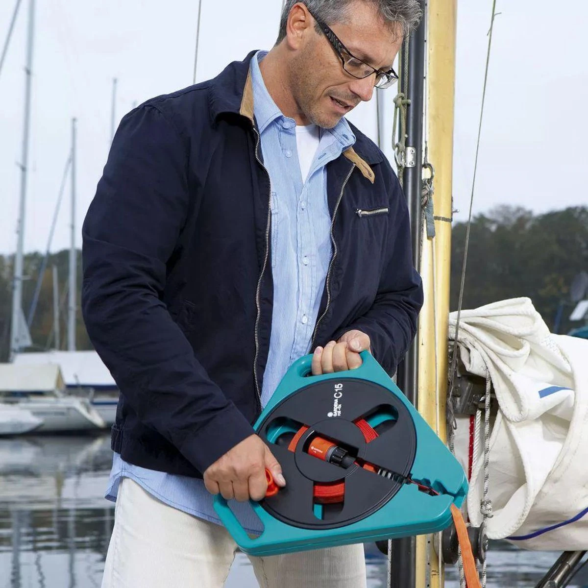 GARDENA Classic Draagcassette Roll-fix C15 Compleet - Inclusief 15 Meter Compact Slang - Afbeelding 2