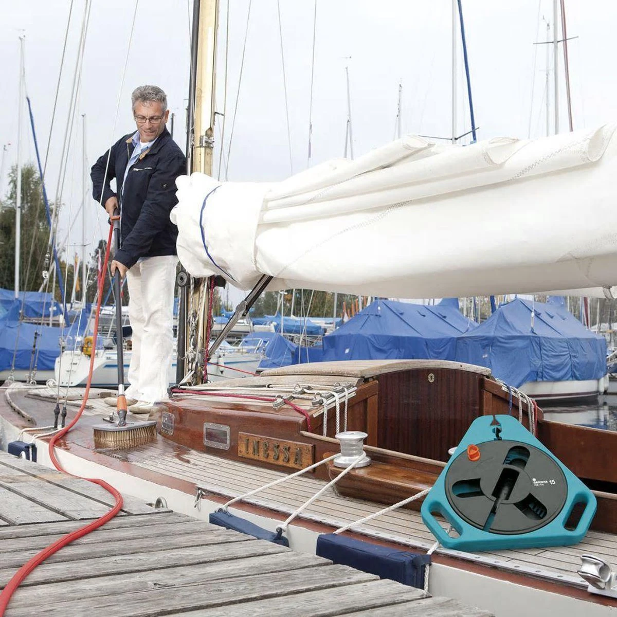 GARDENA Classic Draagcassette Roll-fix C15 Compleet - Inclusief 15 Meter Compact Slang - Afbeelding 7