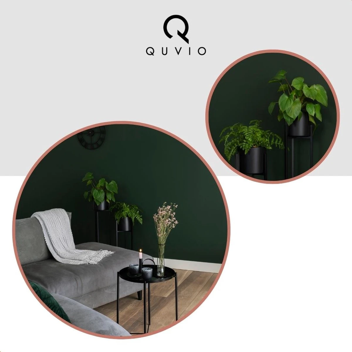 QUVIO Plantenstandaard Binnen - Inclusief Pot - Staande Plantenbak - Metaal - Bloempot - 22 X 22 X 60 Cm - Zwart - Afbeelding 6