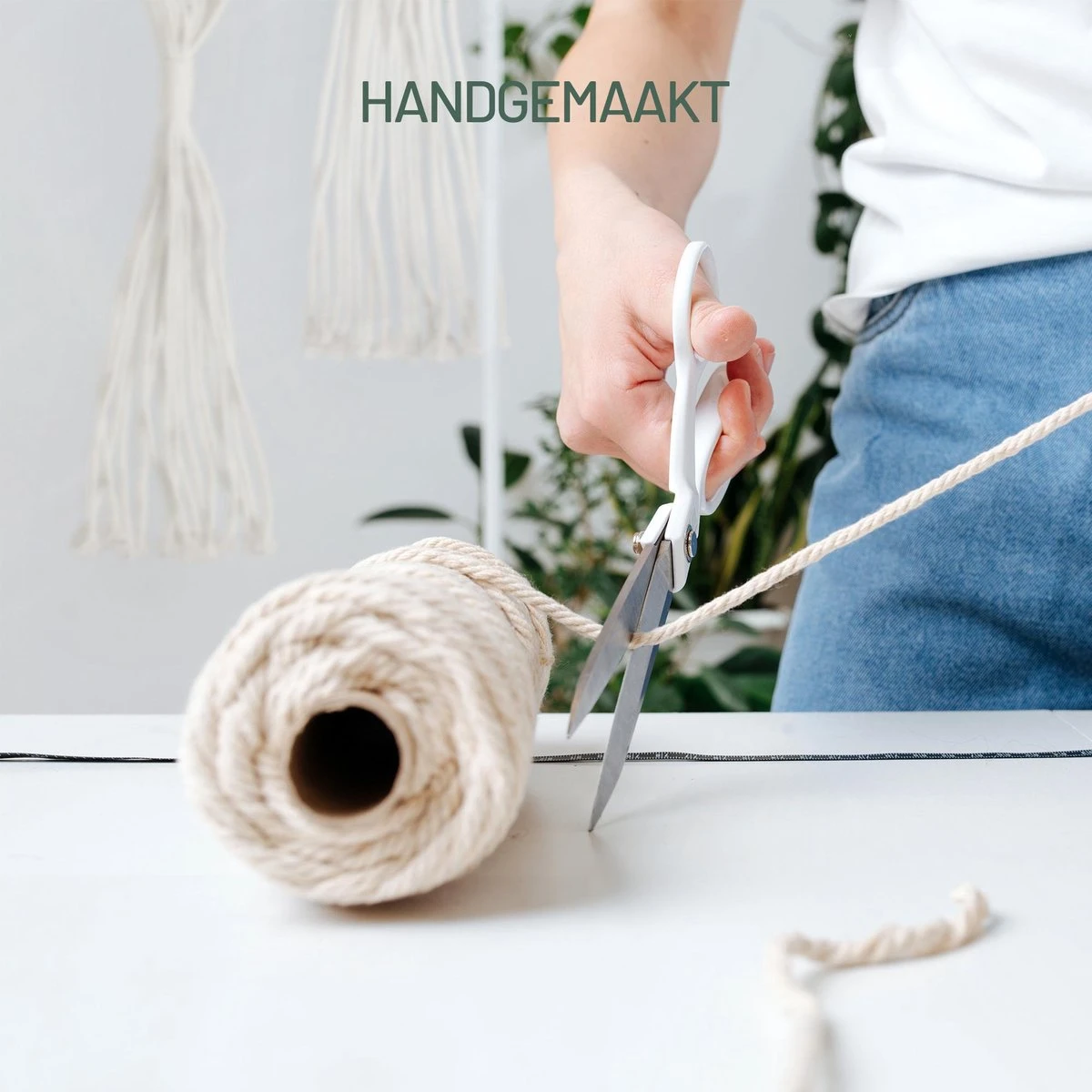 Gadgy Plantenhanger Macramé 3 Stuks - Luxe Gevlochten Touw Katoen - Plantenpot Ophangen - Hangpot - Afbeelding 6