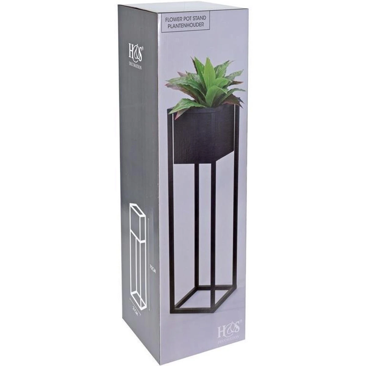 Bloempot - Metaal - Bloemen - Plantenpot - Voor Binnen - Zwart - 70 Cm - Afbeelding 3