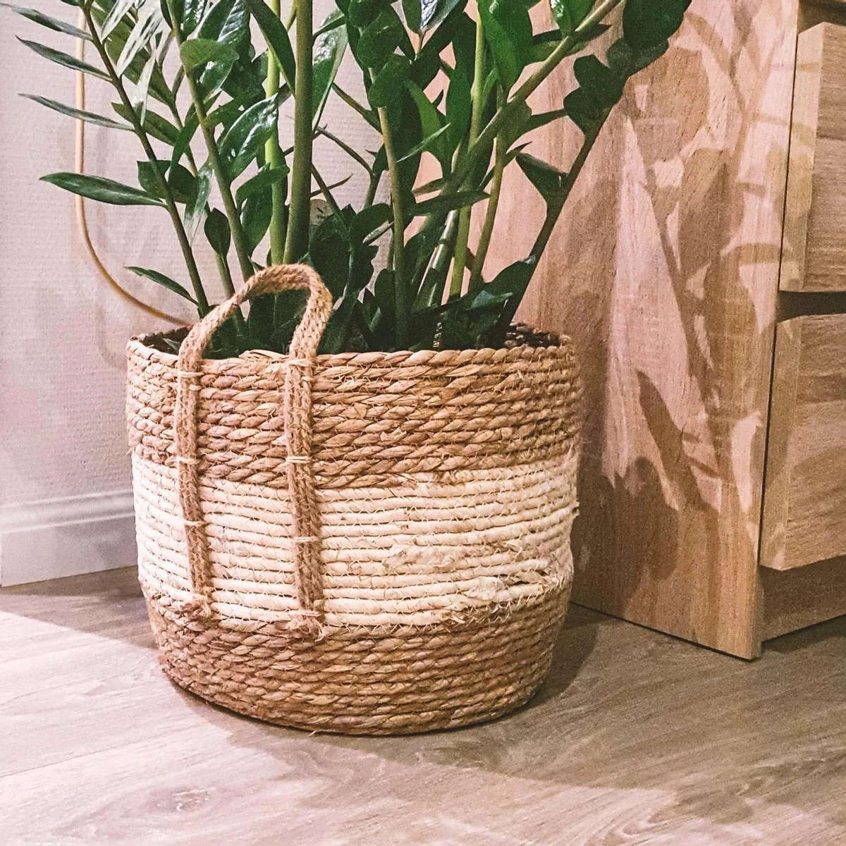 Merkloos Plantenmand 30x22cm Naturel Bruin – Multifunctionele Mand – Handgemaakt – Planten-houder – Planten Accessoires – Planten Mand