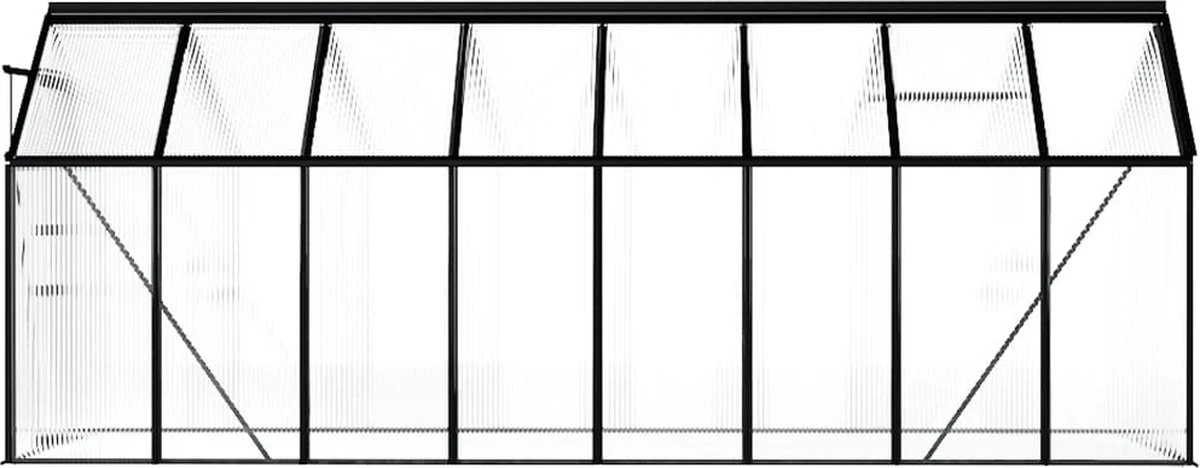 VidaXL Broeikas 1,33 M² Aluminium Antracietkleurig - Afbeelding 13