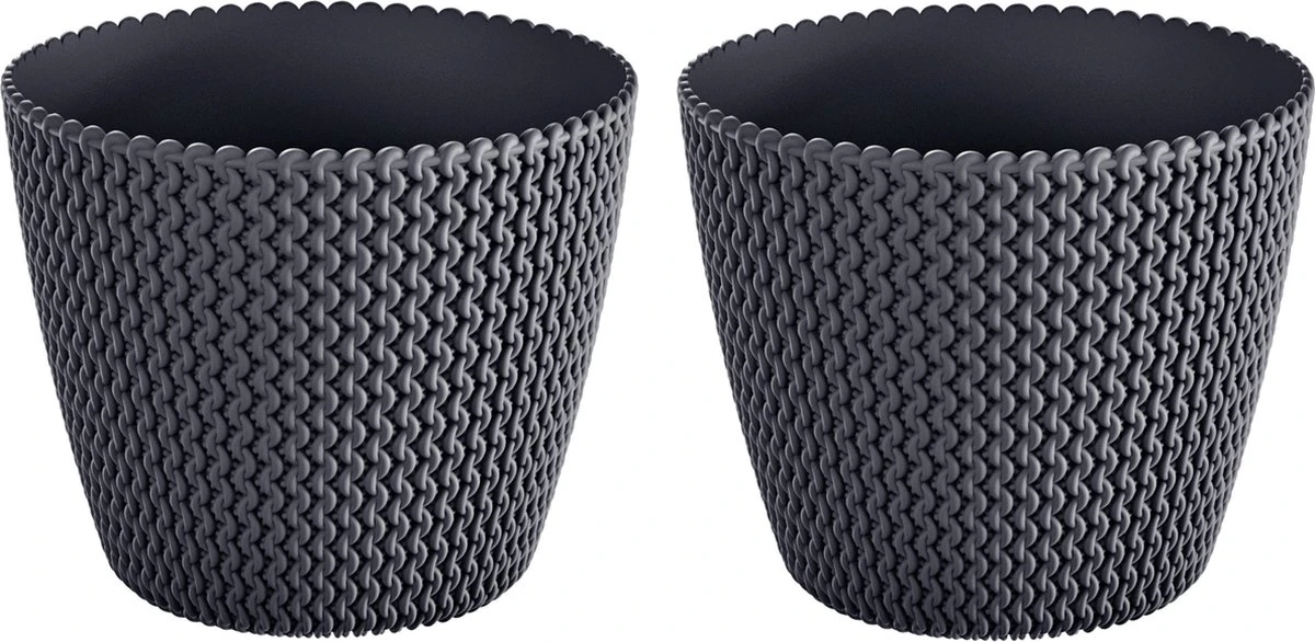 Prosperplast 1x Kunststof Splofy Bloempotten 30 Cm Antraciet - Bloempotten/plantenpotten Voor Binnen En Buiten - Afbeelding 3