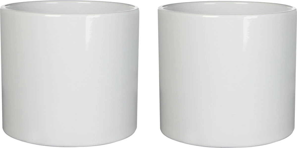 Mica Decorations Era Bloempot - H26 X Ø28 Cm - Wit - Afbeelding 2