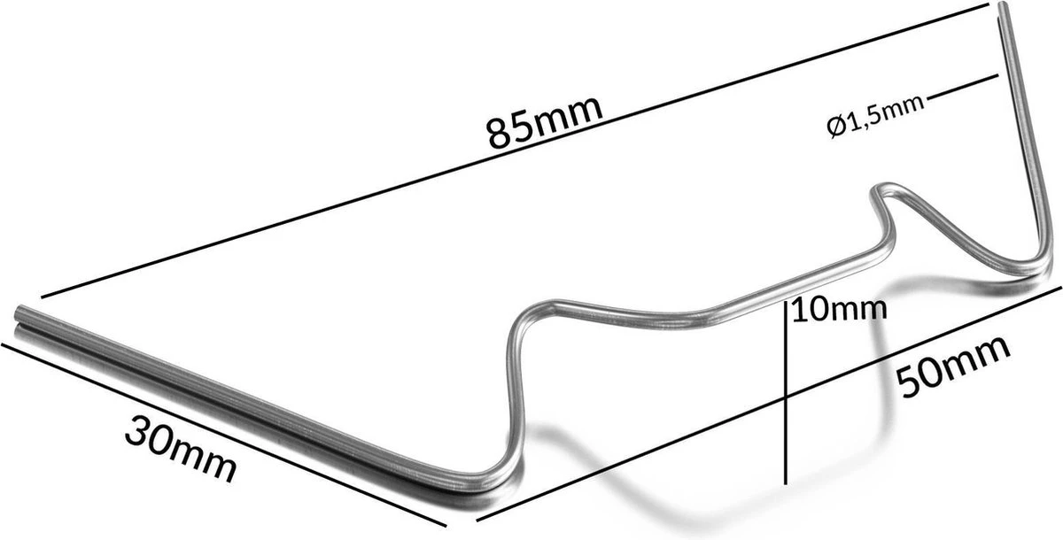 Deuba Kasklemmen RVS - 100 Stuks – Afmeting 85 X 30 X 1,5 Mm – Zilver - Afbeelding 3