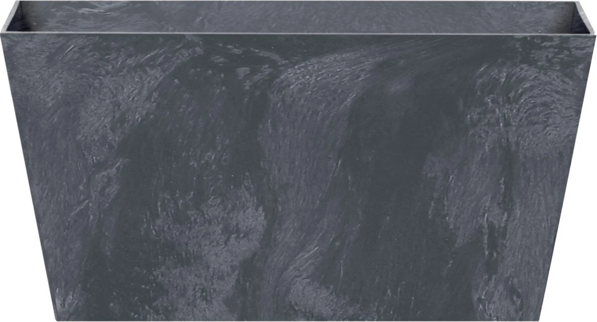 Prosperplast Set Van 2x Stuks Kunststof Bloembakken/plantenbakken Rechthoek Betonlook 40 Cm Antraciet Grijs - Bloempotten Voor Binnen En Buiten - Afbeelding 2