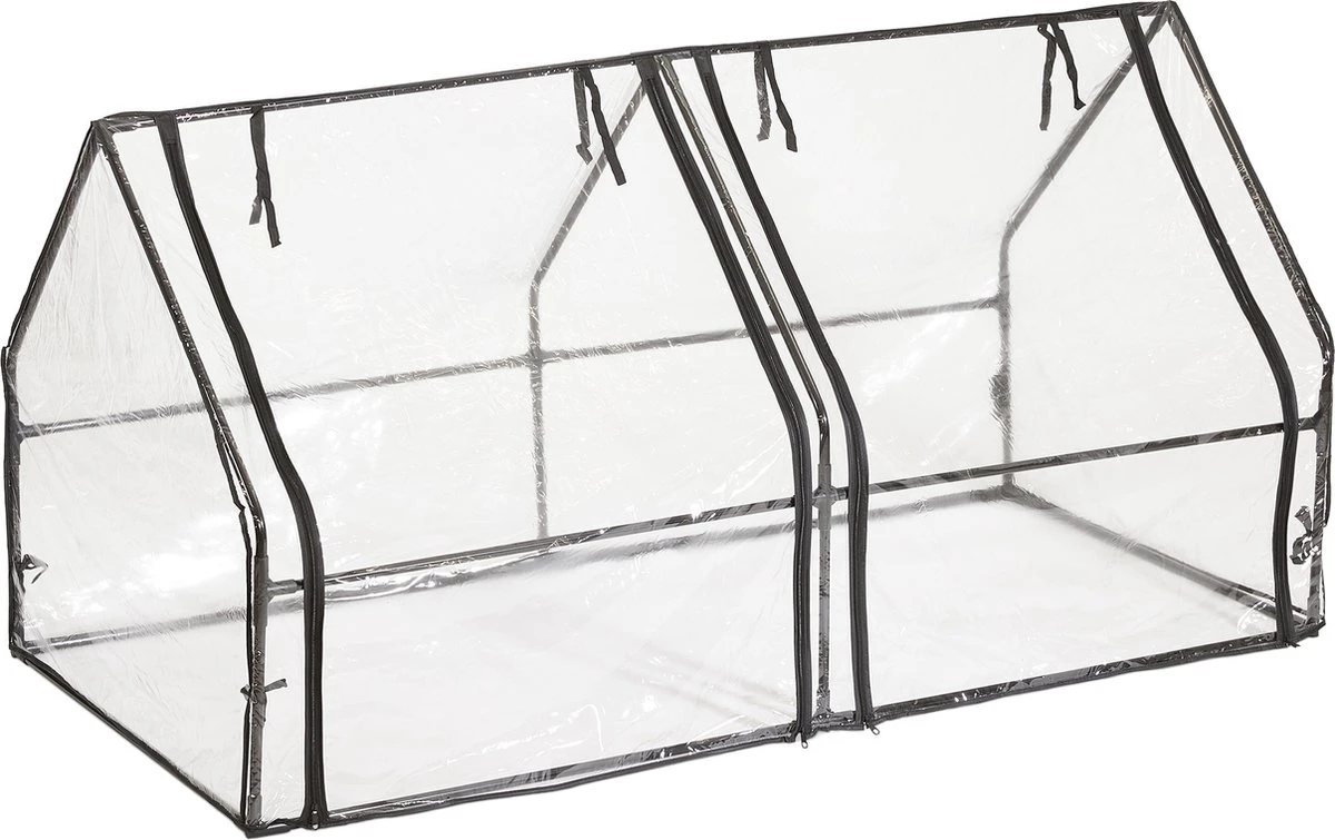 Relaxdays Kweekkas Pvc Met 2 Deuren - Lage Foliekas - Kleine Tuinkas - Plantenkas Tuin - Afbeelding 3