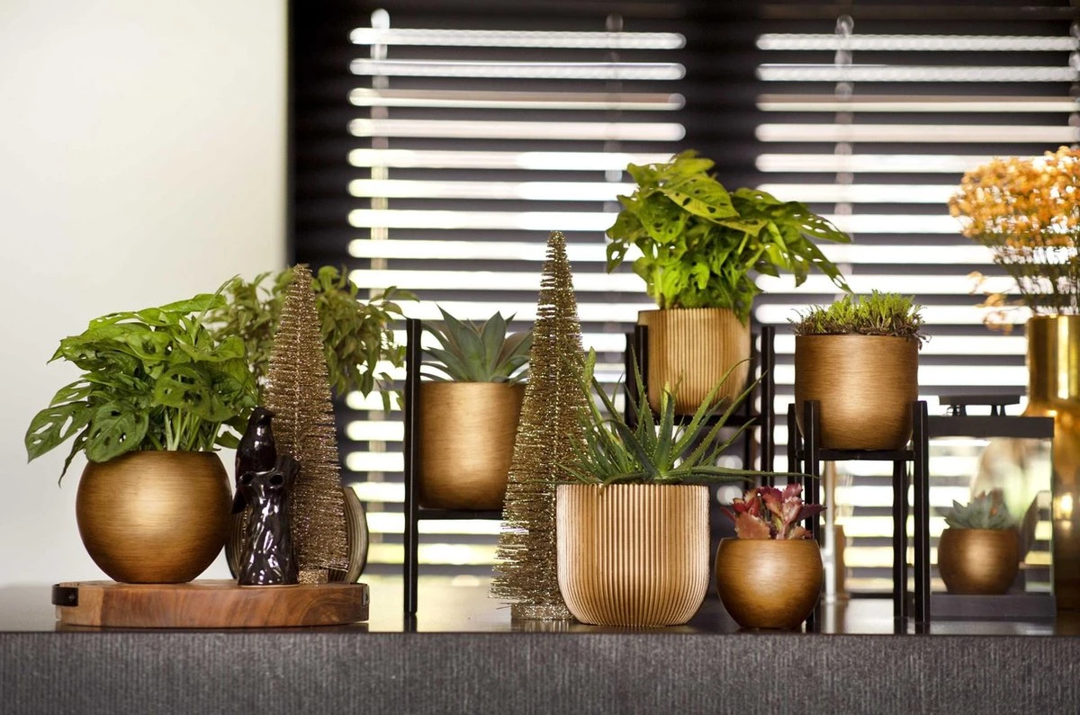 Capi Europe - Bloempot Bol Retro - 23x21 - Goud - Bloempot Voor Binnen - BRTG134 - Afbeelding 10