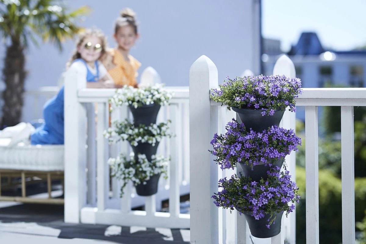 Elho Corsica Vertical Forest 24 - Bloempot Voor Balkonbuiten - Ø 26.7 X H 29.7 Cm - Zwart/Antraciet - Afbeelding 6