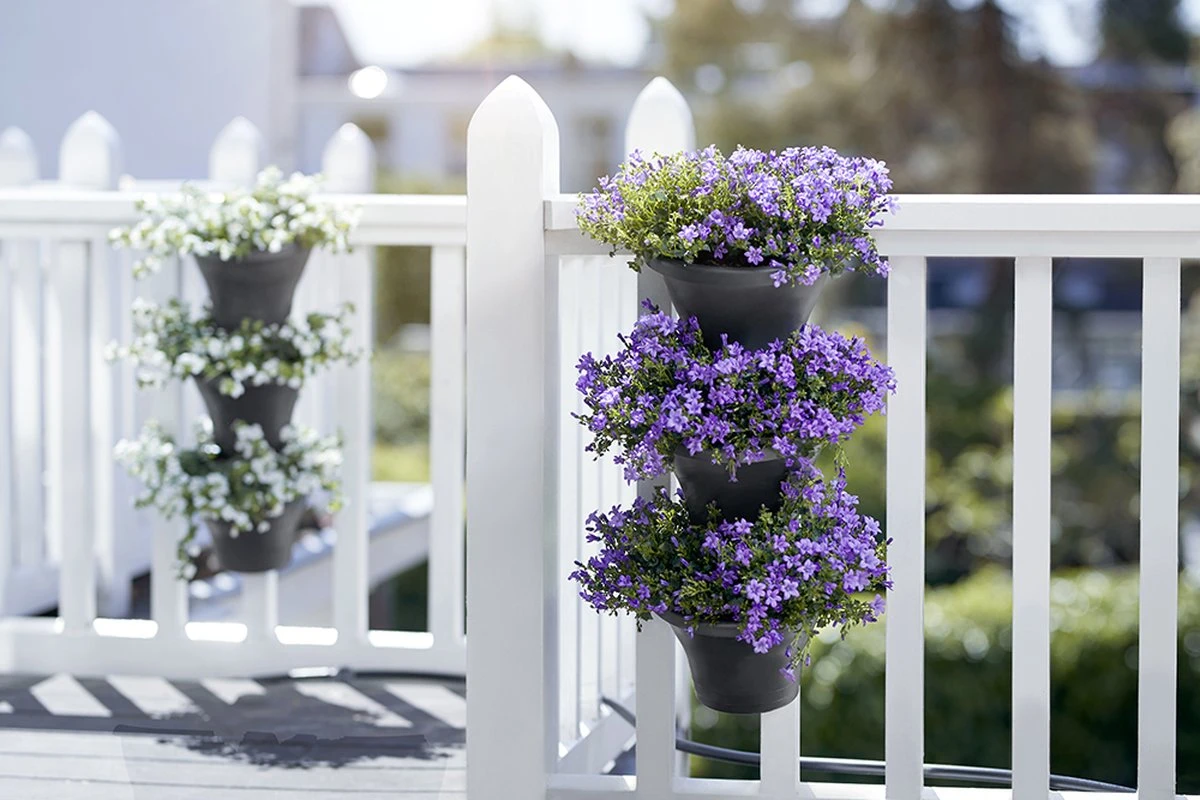 Elho Corsica Vertical Forest 24 - Bloempot Voor Balkonbuiten - Ø 26.7 X H 29.7 Cm - Zwart/Antraciet - Afbeelding 15