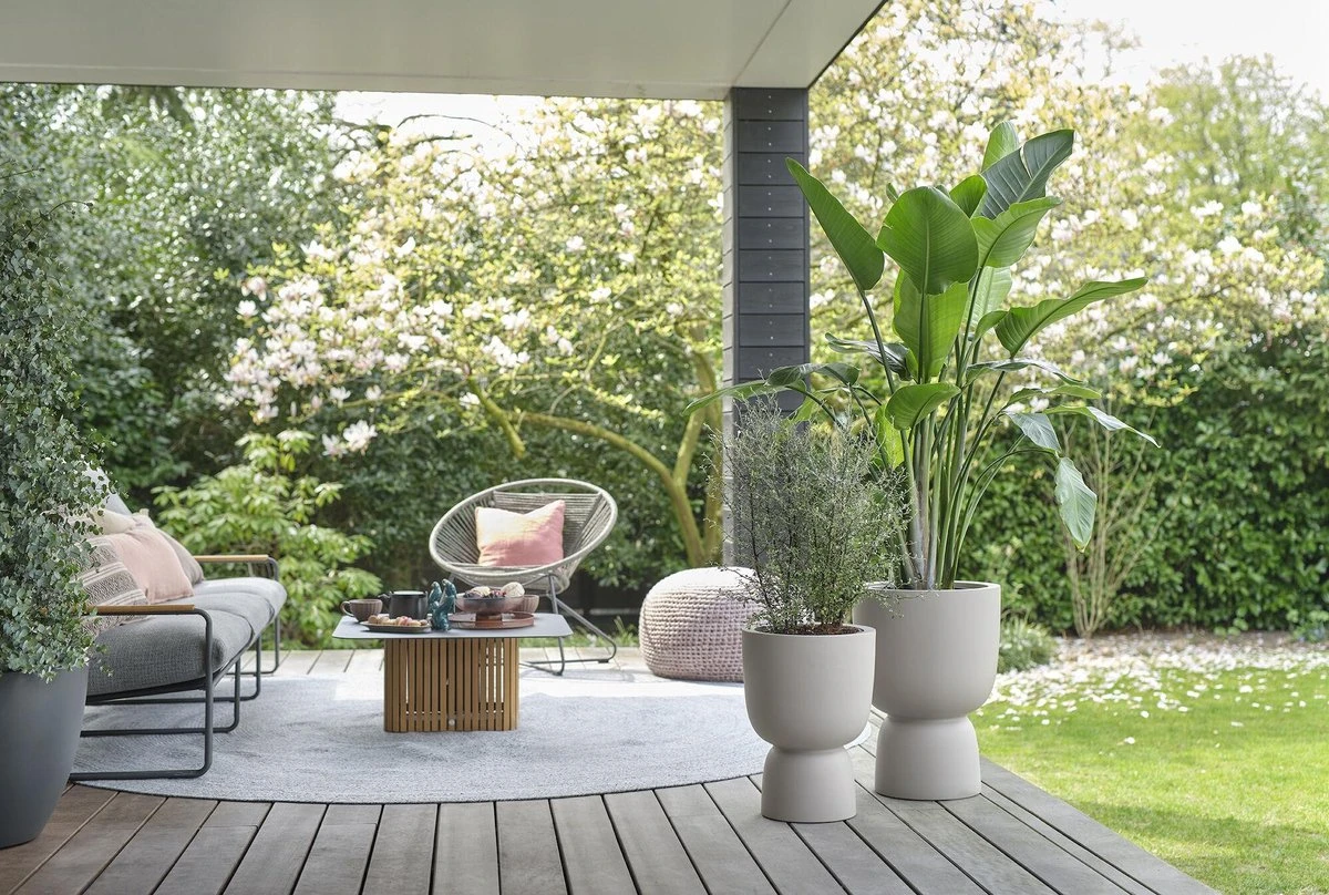 Elho Pure Coupe 35 - Bloempot Voor Binnen & Buiten - Ø 34.9 X H 49.0 Cm - Beige/Balanced Beige - Afbeelding 19