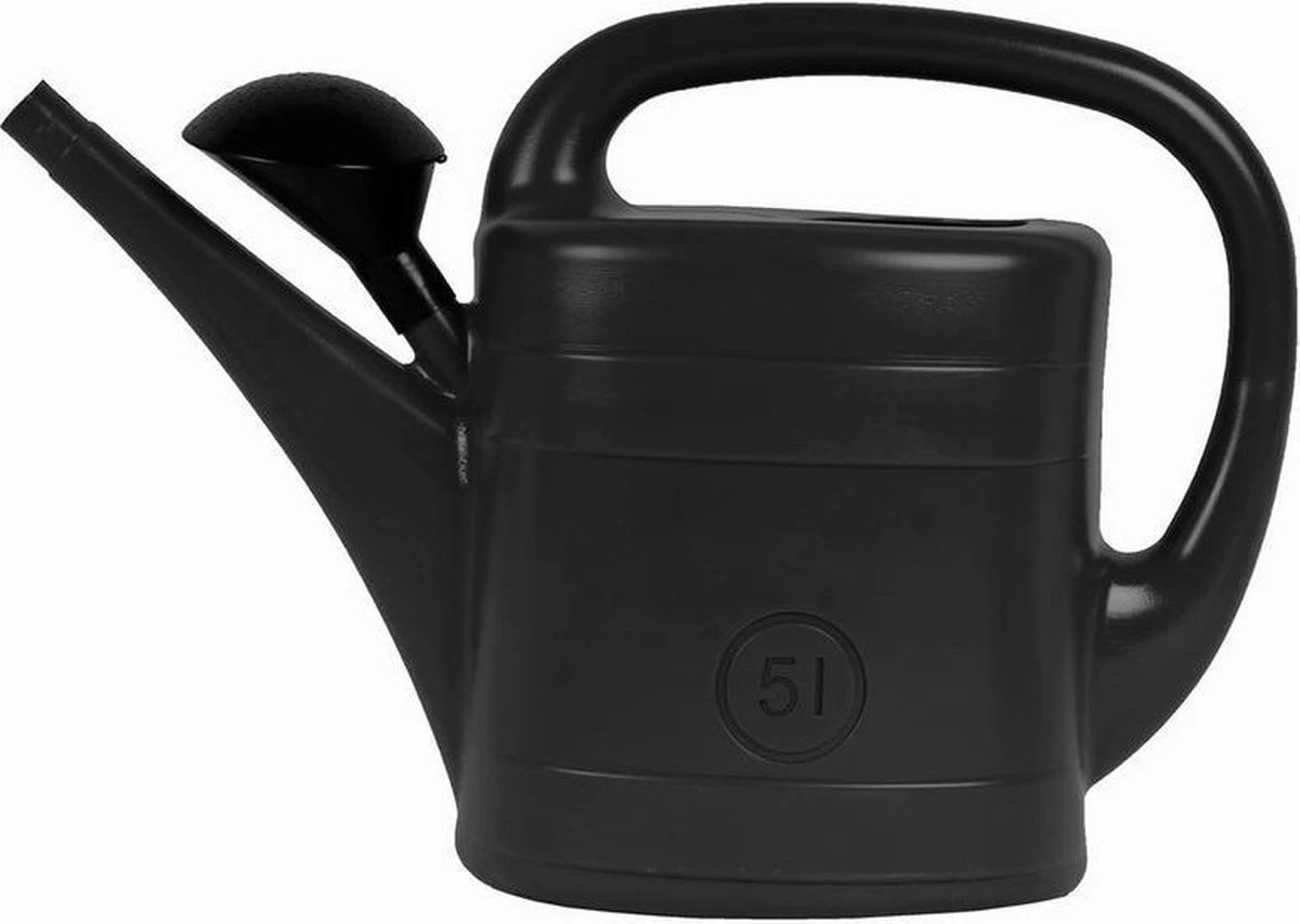 Merkloos Zwarte Kunststof Tuingieter 5 Liter - Tuin Artikelen/toebehoren - Afbeelding 2