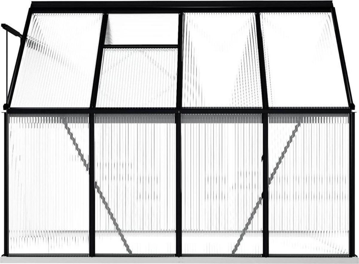 VidaXL Broeikas Met Basisframe 4,75 M² Aluminium Antracietkleurig - Afbeelding 8