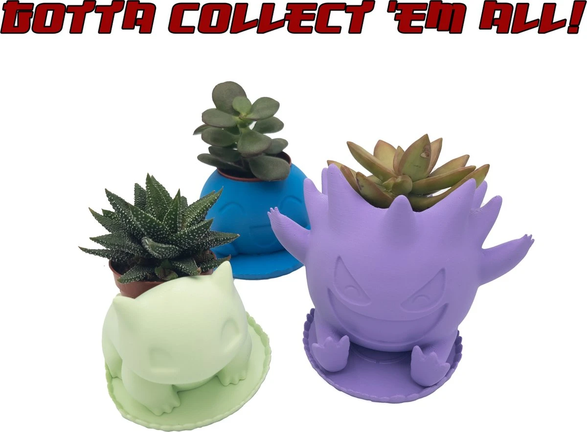 Azhora Pokémon Gengar Bloempot - Inclusief Opvangschaal - Lichtpaars - Afbeelding 5