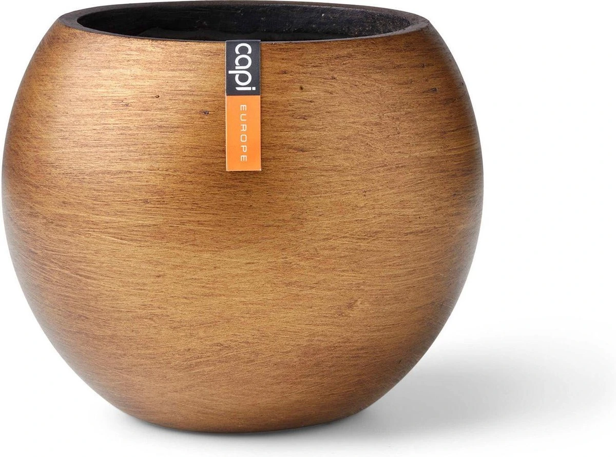 Capi Europe - Vaas Bol Retro - 30x25 - Goud - Bloempot Voor Binnen - BRTG104