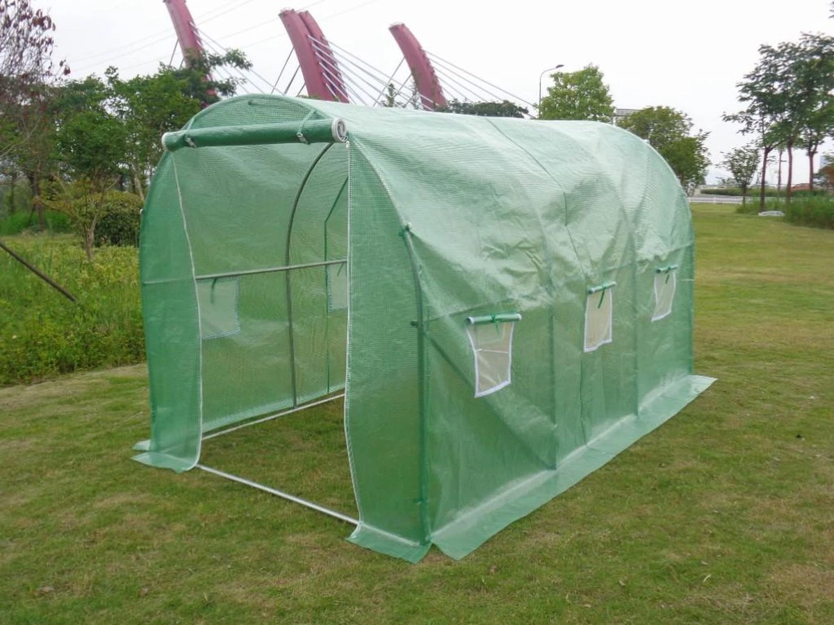 Merkloos Tunnelkas Met Staalstructuur IPOMEA 6m² - L300xB200xH200 Cm L 200 Cm X H 200 Cm X D 300 Cm - Afbeelding 3