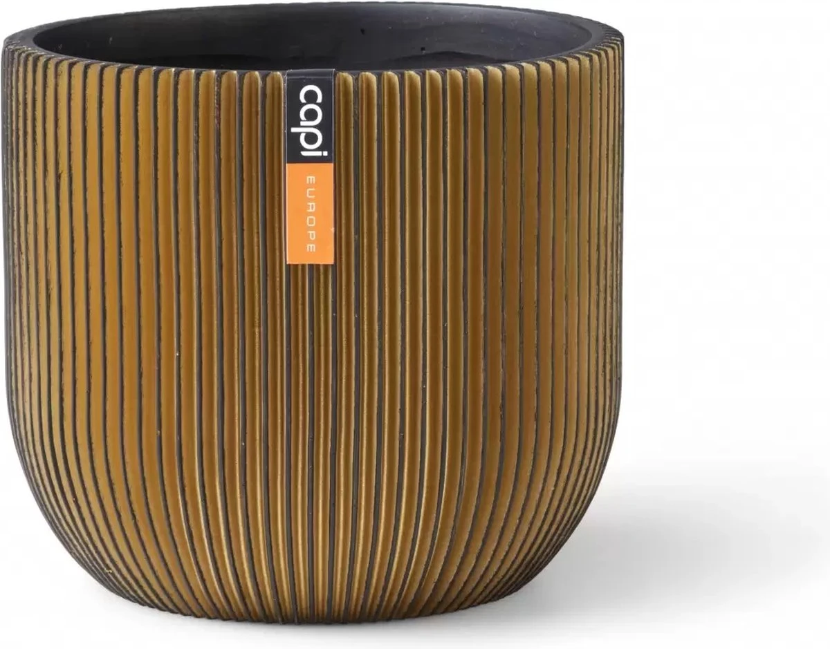 Capi Europe - Bloempot Bol Groove - 23x21 - Goud - Bloempot Voor Binnen - BGVGB134 - Afbeelding 9
