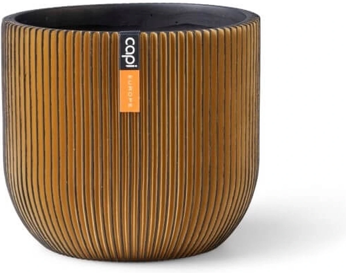 Capi Europe - Bloempot Bol Groove XL - 33x35 - Goud - Bloempot Voor Binnen - Opening ⌀28 - GVGB932 - Afbeelding 7