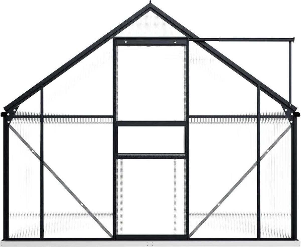 VidaXL Broeikas Met Basisframe 4,75 M² Aluminium Antracietkleurig - Afbeelding 9