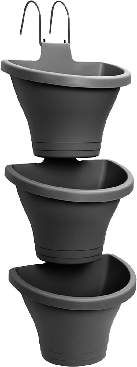 Elho Corsica Vertical Forest 24 - Bloempot Voor Balkonbuiten - Ø 26.7 X H 29.7 Cm - Zwart/Antraciet - Afbeelding 13