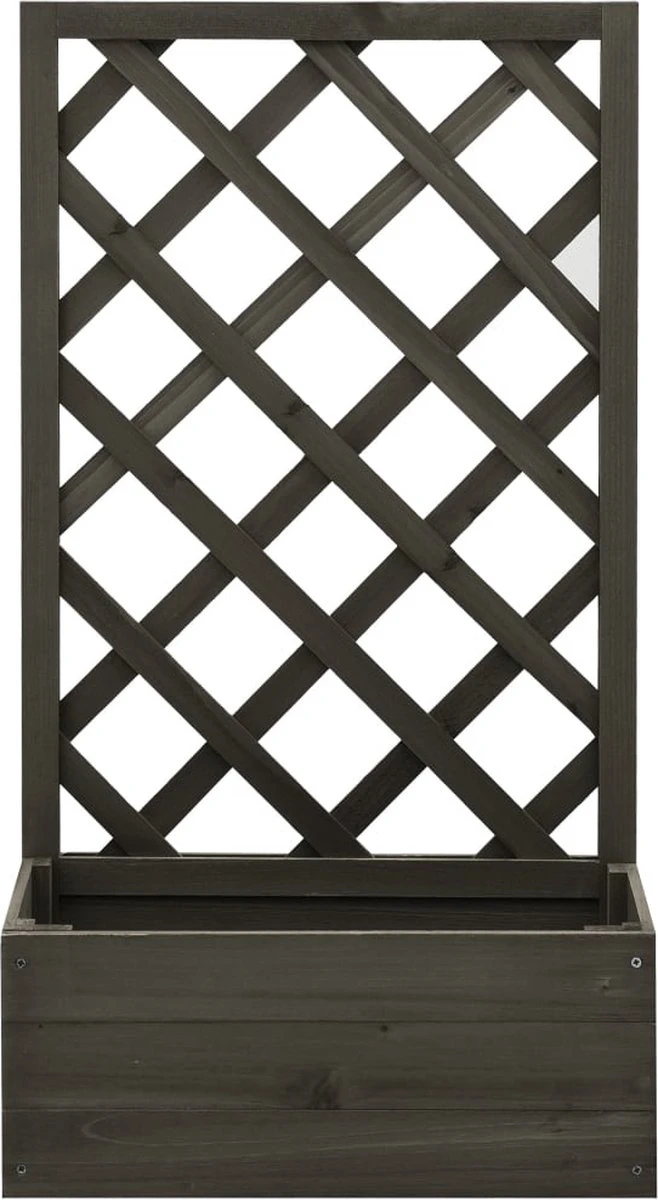 VidaXL Latwerkplantenbak 50x25x90 Cm Massief Vurenhout Grijs - Afbeelding 3